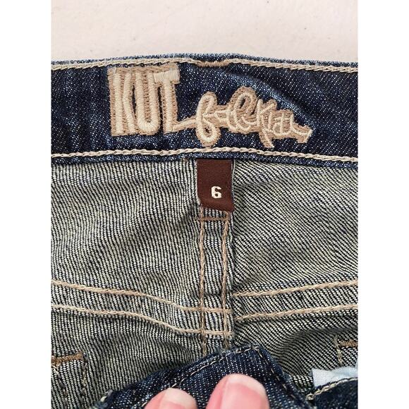 Kut from the Kloth Farrah Baby Bootcut Jeans Womens 6 Blue Medium Wash Stretch - Picture 5 of 7